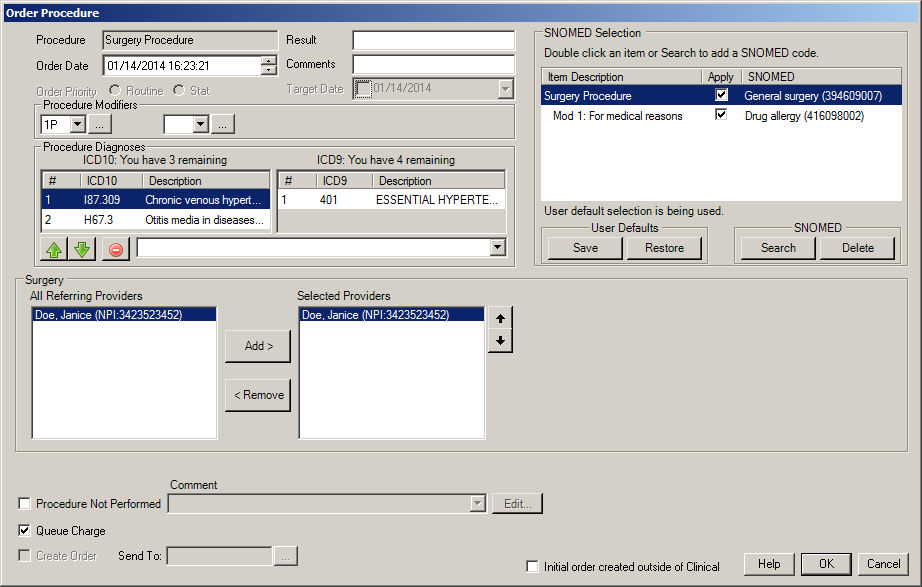Modify Procedure Information
