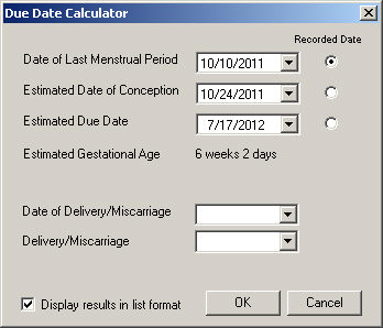 Conception And Due Date Chart